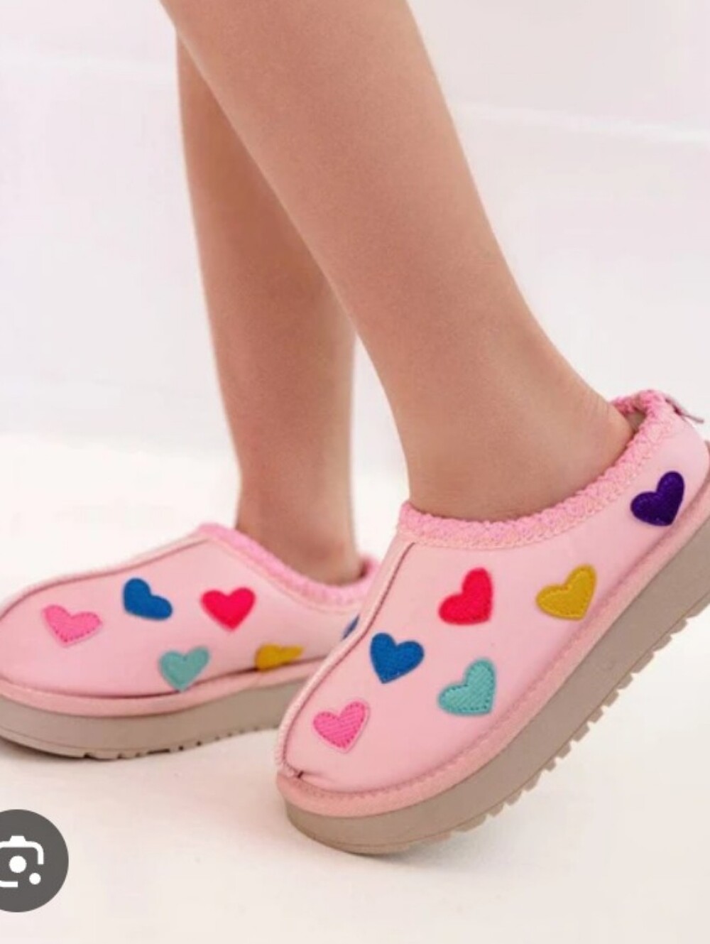 Lola Candy heart Sherpa Pink booties